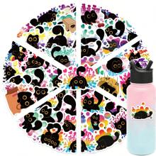 50pcs Proud And Cute Black Cat Personalized Doodle Stickers Decorative Phone Case Water Cup Diary Computer Helmet Waterproof Gift Decals