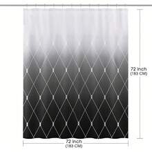 Black And White Shower Curtain, Black Ombre Geometric Men Bath Curtains For Bathroom, Masculine Shower Curtain, Durable And Machine Washable, 72 X 72 Inches, Black White And Gray - 黑色 - 查看 11