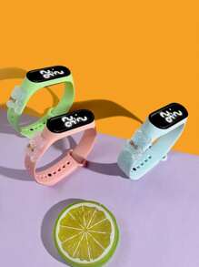 Set de 3 relojes infantiles M3 con diseño de oso blanco transparente con lazo, reloj de moda y versátil como regalo personalizado para mejores amigos