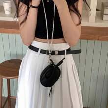 2025  Female Waist Packs Chest Bag Fashion Black Advanced Sense Mini Chain Bag Leisure Versatile Korean Small Crossbody Bag