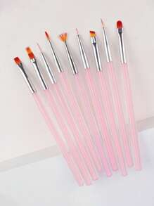 Set di 9 pennelli per arte di unghie serie rosa giapponese con pennello, liner, doppia punta, costruzione, penna per pittura gel UV, penna per sfumature, adatto per salone e uso domestico