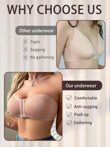 1pc Women's Solid Color Comfortable Simple Casual Seamless Sports Bra - Wireless, Knit Fabric
