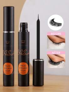1pc 6ml Super Strong Hold Long Lasting Eyelash Glue, Waterproof & Quick Drying, Gentle & Non-Irritating Black Eyelash Adhesive, Suitable For Strip Lashes, Eyelash Extensions, Eyelash Bonding, Sensitive Eyes, DIY Lashes, Natural Look, With Brush Applicator