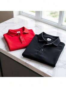 BLACK AND ROYAL Combo KIT 2 Men's Premium Slim Technological Polo Shirt - ĐEN ĐỎ - Xem 3