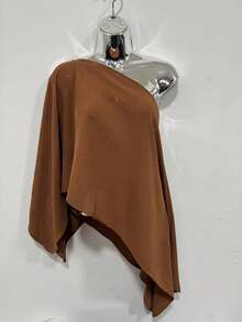 Women's Cover-Up Blouse, Cropped, Boho Chic Style, Multi-Shape, Summer 2025 - 棕色 - 查看 1