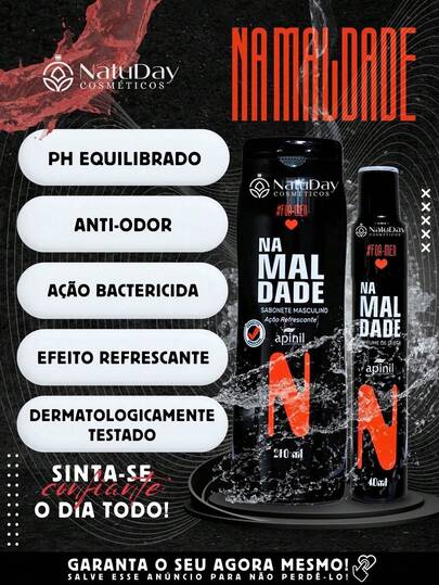 Kit Masculino Na Maldade Apinil (Sabonete Íntimo + Perfume de Cueca)