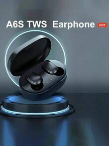 1 Pc A6S Hi-Fi Sports Wireless Headset, Long Battery Life, Hands-Free Calling Music And Exercise Earbuds, Hi-Fi Stereo Wireless Bluetooth Headset Mini Sports In-Ear Bluetooth Headset Sports TWS Low Power Remote Noise Cancellation With LED Digital Display Touch Control Earbuds, IPad, Laptop, IOS/Android Users, Gifts For Family, Friends, Birthdays, Christmas, Winter, Holiday Small Portable, Immersive Stereo