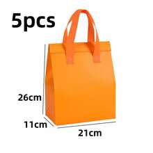 5 件套保温外卖袋，一次性冷藏袋，用于保温食物、饮料、牛奶、咖啡，颜色有白色、橙色、绿色、黄色、海军蓝、天蓝色可选