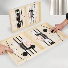 Plateau de jeu de dames en bois en forme de balle - Convient aux adolescents avec des mouvements de tir rapides, développant la coordination main-œil et les capacités motrices, parfait pour les cadeaux de Noël et de Pâques