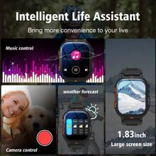 Smartwatch, kabelloses Anrufen/Wählen, verschiedene App-Erinnerungen, geeignet für Männer und Frauen, Sportuhr, Informationserinnerung, für iOS/Android