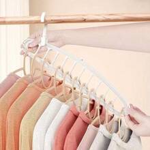 11格可折叠衣架，多功能防滑塑料便携式悬挂式衣柜收纳系统，3.2立方英尺封闭式收纳容量 - 轻便（1件装），卧室收纳架，家居整理 - 彩色 - 查看 7