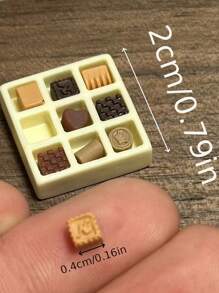 Escultura delicada y encantadora de postre de chocolate, modelo comestible de ensamblaje DIY, estas miniaturas de tienda de postres se pueden abrir, accesorios de decoración para escena de supermercado de miniatura de casa de muñecas, juguetes de aperitivos hechos a mano, decoración de casa de muñecas, accesorios de fotografía, ¡decoración de paisaje micro!