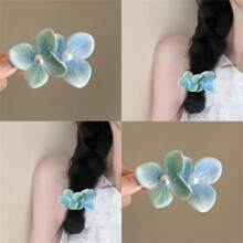 4 Peças Presilhas de Cabelo com Flores de Orquídea de Manga e Menta, Presilhas Laterais de Jacaré Estilo Praia de Férias, Acessórios de Cabelo Encantadores para Mulheres, Grampos, Presilhas de Jacaré, Presilha de Cabelo, Garras de Cabelo