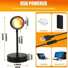 QUIGO Sunset Lamp Projector LED Lights APP Remote Control Home Aesthetic Room Decor Night Light RGB Living Room Bedroom End Table Christmas House Warming Gifts - Sunset Light H7015 - View 6