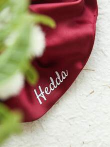 1 件定制名字发圈大尺寸个性化发圈经典缎面发带定制发饰婚礼礼物伴娘、婚礼发饰、春夏亮色