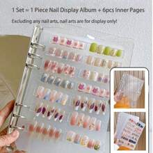 Portfólio de Arte de Unhas Transparente, Álbum de Exibição de Design de Unhas, Organizador de Unhas Postiças, Livro de Armazenamento de Unhas, Tamanho A5/A6