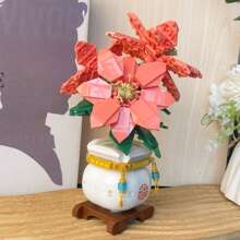 700+ Peças Decoração Elegante de Orquídea, Flores Amarelas + Brancas, Vaso Branco + Azul, Mosaico Floral de Material ABS, Brinquedo de Bloco de Construção Criativo, Buquê em Vaso para Exposição Interna, Modelo de Partícula Pequena, Peça de Coleção de Arte, Arte Floral 3D DIY, Adequado para Decoração Doméstica, Presente de Alívio do Estresse para Adultos