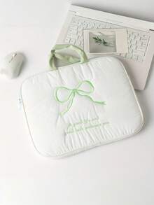 Cute Embroidered Bow Laptop Sleeve Bag, Suitable For 11/13/15 Inch Laptopback To School School Stuff Bag For School Work Laptop Bag For Women Mac Book Case - Multicolor - View 11