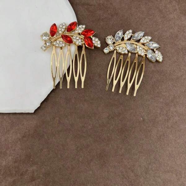 1 pieza Clip para el cabello con forma de hoja de sauce estilo minimalista y de cristal, accesorio de pelo pequeño para flequillo, adecuado para uso diario, accesorio para el cabello