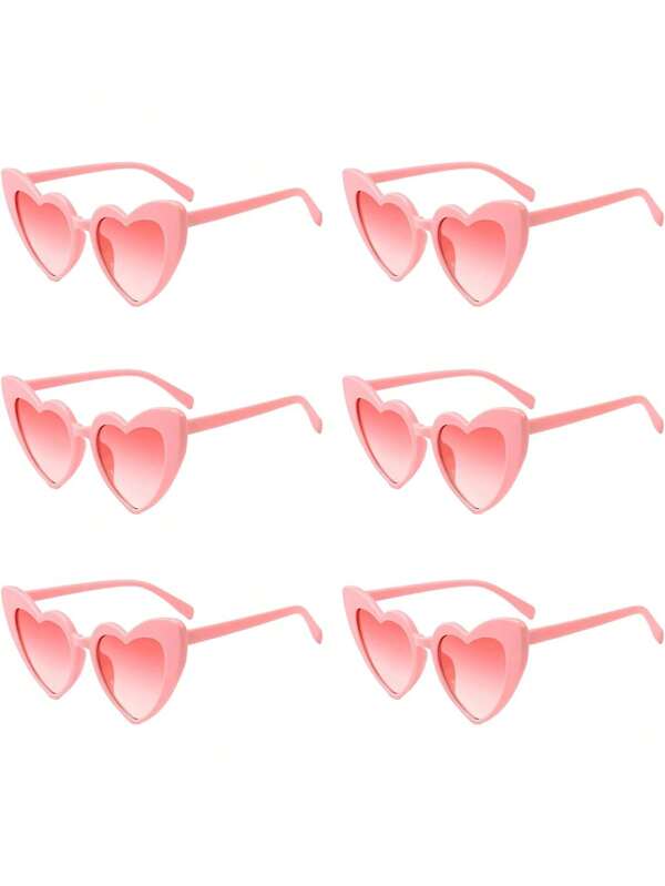 1 pieza Gafas de sol en forma de corazón rosa para mujeres y hombres, adecuadas para bodas, fiestas y viajes diarios como un accesorio decorativo para la cabeza. (Hay algunos arañazos ligeros. Por favor, piénselo dos veces antes de hacer un pedido si le molesta.)
