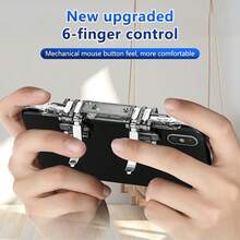 Gaming Trigger Controller, K19 4-Finger 6-Finger Rapid Fire Physical Buttons, Mobile Game Accessories Shooting Assistance Buttons, Flexible Operation, Enhance Gaming Experience [K19+2pcs]