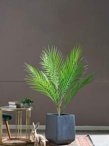 50-88厘米大型人造棕榈植物，仿藤竹枝，塑料棕榈叶，质感逼真，蕨类叶片，仿真树枝，适用于家居、办公室、厨房装饰，不含花盆，1株