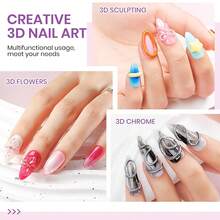 MIZHSE 2 Colors Solid Builder Gel For Nails: Non-Sticky Hard 3D Sculpting Gel For Nail Art For Molding Soak Off U V LED Starter Kit DIY Home Salon - D-clear With Nail Lamp - View 7