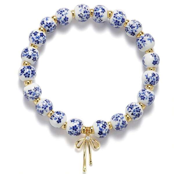 1 pieza Pulsera decorativa multifuncional de estilo simple con estampado de porcelana