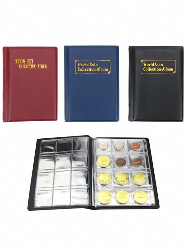 120 Pieces Coins Album Multi-Kinetic PVC Banknotes Coin Collection Book For Collectors Badge Collect Accessories Gifts Birthday Graduation