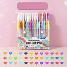 Sanrio 12pcs/18pcs/24pcs/36pcs/48pcs Colorful Glitter Gel Pens, Multicolor Ball Pens Set, Highlights/Marker Pens For Drawing, Journaling, Coloring, Art Supplies, Creative Stationery, Gifts For Kids, Students, Holidays, Pens, Gel Pens, Stationery, Pens, Gel Pens, Glitter Pens, Gel Pens, Colouring Pens, Glitter, Back To School