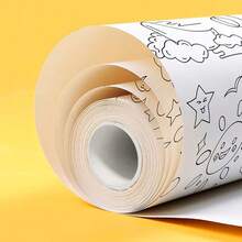 5 Cuộn Giấy Vẽ Doodle, Cuộn Giấy Vẽ Siêu Dài, Cuộn Graffiti, Có Thể Cắt Được, Thích Hợp Để Tô Màu Và Vẽ Tranh, Quà Tặng Năm Mới, Quà Tặng Halloween & Giáng Sinh - trắng - Xem 2