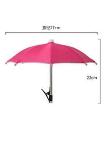 2pcs/Set Mini Phone Parasol With Universal Clip Holder, Outdoor Sun Shade, Suitable For Phones, Kindle, IPad, Navigation Devices, Anti-Glare Phone Protector, Protect Your Device From Rain And Sunshine, Anti-Glare And Anti-Reflection Screen, Travel Essential - Multicolor - View 10