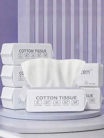 50/100/200Pcs Disposable Facial Tissue, Thick Soft Wet And Dry Facial Towel, For Washing And Drying Face, For Cleaning, Skin Care And Makeup Removal, Travel, Office, Back To School Supplies(Random Packaging)