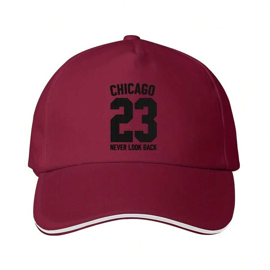 Chicago 23 Never Look Back Cap.Mbroidered Baseball Cap For Men Or Woman - Logo/Pattern Design Sporty Outdoor Adjustable Hat - Red - View 1