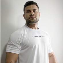DRY FIT SHIRT KIT GYM T-SHIRT LIGHT TRAINING WITH UV+35 PROTECTION SUMMER All Loose - ĐEN + VÀNG + TRẮNG - Xem 7