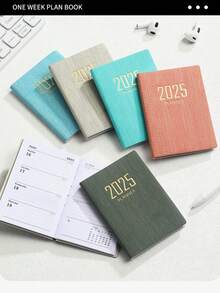 Sổ kế hoạch tuần A7 năm 2025, sổ tay mini cầm tay, lịch trình hàng ngày, bìa da PU, sổ kế hoạch tiếng Anh kèm danh sách việc cần làm, theo dõi chi tiêu và lên kế hoạch bữa ăn, đồ dùng học tập/văn phòng phẩm. - Nhiều màu - Xem 4