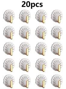 1pc/2pcs/3pcs/4pcs/5pcs/8pcs/10pcs/20pcs Light Luxury Shell Gold-Plated Hook, No Need To Drill Holes To Install Kitchen And Bathroom Waterproof Hooks, High Load-Bearing Multifunctional Adhesive Hook Back To School