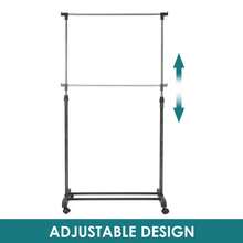 Clothes Rail Adjustable Garment Rack Telescopic Coat Rack Hanging Rail Clothes Stand With Shoe Shelf And Casters Clothing Rack For Small Place Organiser Shelf Bedroom Clothing Rack - Carril único - Ver 4