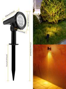 1pc Solar Resin Stone Lights, Outdoor LED Warm White/White Spotlight Landscape Lamp, In-Ground, Polished Surface, Portable With Switch Control, Suitable For Parks, Villas, Lawns, Wedding, Birthday Decorations - IP44