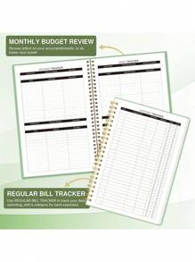 BUBU 1pc Budget Planner +3 Stickers- Monthly Budget Book With Expense Tracker Notebook, Undated Bill Organizer & Finance Planner To Take Control Of Your Money,Account Book To Manage Your Finances School Supplies,Back To School
