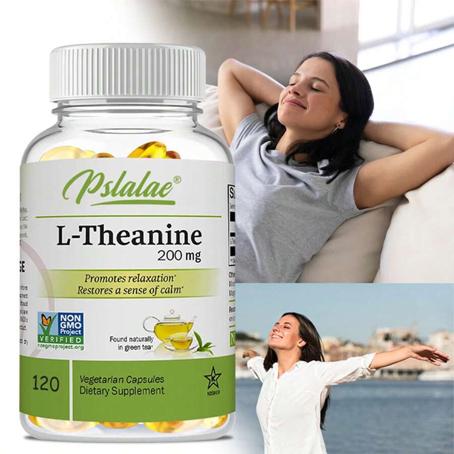 PSLALAE L-Theanine 200 Mg - Stress Relief, Calming & Anti-Anxiety, Promotes Relaxation - 120pcs - 120粒膠囊 - 查看 1