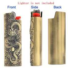 金龙浮雕打火机盒适用于 BIC J6（不含打火机），时尚金属设计，饰有复杂的龙纹，易于存放，握感舒适，是送给父亲的完美礼物