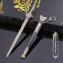 2025 新款 1:6 比例中国古代剑复制品套装 - 包括秦始皇剑、越王勾践剑、宝剑、如意剑，锌合金材质，雕刻精细，具有历史收藏价值，安全未磨锐设计，是历史爱好者的完美选择，万圣节/圣诞节礼物 - 彩色 - 查看 9