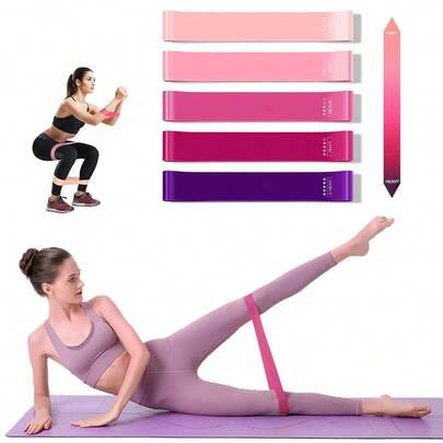 女士阻力带瑜伽训练健身房辅助引体向上弹力橡皮筋，粉色 CrossFit 减肥训练器材
