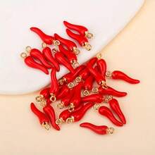 10/20/50pcs Multi-Color Vivid 3D Chili Pepper Pendant, Suitable For DIY Earrings, Necklaces, Bracelets And Keychains - Spicy Style Jewelry Making Components - Chili - View 4