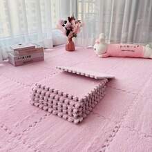 10pcs/20pcs Soft Plush Interlocking Floor Mats, 0.6cm Thickness, Plush EVA Foam, Thick Sound Insulation & Cuttable, Suitable For Game Room, Teenager Room, Hand Wash Only