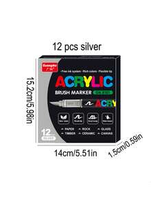 240/200/168 couleurs stylos marqueurs liquides acryliques résistants à l'eau, pointe de pinceau souple, marqueurs de peinture acrylique opaques et blendables, pour canevas, peinture sur roches, bois, pierre, verre, céramique, peinture sur tissu, DIY, graffitis - Multicolore - Voir 17