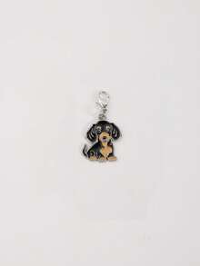 1pc Metal Mini Dachshunds Bulldogs Dog Charm For Jewelry Cute Animal Couple Lovely Keychain Car Keyring Bag Headphone Pendant Bracelet Necklace Char - Multicolor - View 14