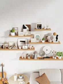 1PC Floating Shelves For Wall,Engineered Wood Shelves With Invisible Brackets For Living Room, Bedroom, Bathroom, Kitchen Decor And Storage