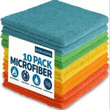 10 Pieces/Pack Kitchen Towels, Absorbent Soft Stain Removal Cloth, Microfiber Random Color Cleaning Cloth Set,Used For Cleaning Glass, Cooking Table, Pots, Bowls, Faucets, Range Hoods, Car Wiping Cleaning Cloths, Kitchen, Bathroom, Home Furnishings, Home Furnishings Suppliers - 彩色 - 查看 1
